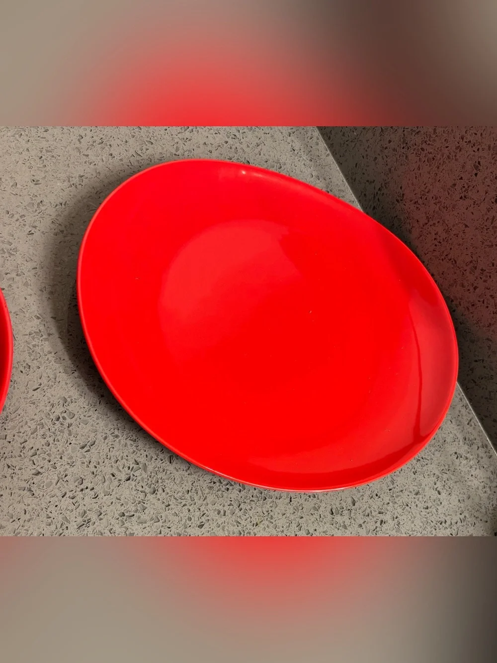 Sweese Red Porcelain Plates Vibrant Red - Set of 3
